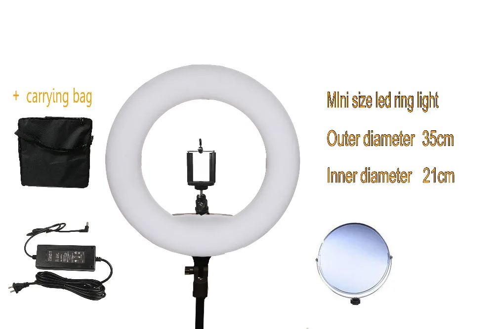 

Yidoblo 12" FS-390II Bi-color Mini Size Ring Light LED Soft Light Lamp Photographic Make-up Lighting 38W 192 LED Lights + Bag