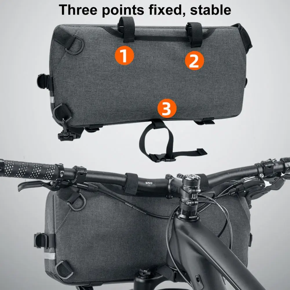 

Bike Front Bag Layered Design Versatile Cycling Accessory Front Basket Frame Tube Holder Bag Cross-body Bag for Outdoor