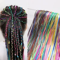shiny sparkle hair tinsel kit rainbow women colorful glitter bling hair extension twinkle hair dazzles accessories for braiding
