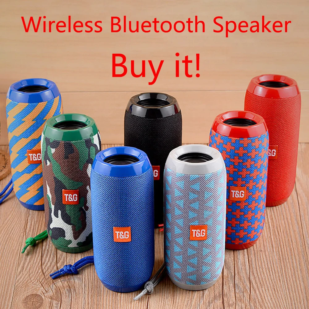 

Портативная Bluetooth-Колонка TG117, водонепроницаемый Hi-Fi динамик, USB, FM-радио, сабвуфер, подходит для использования на открытом воздухе