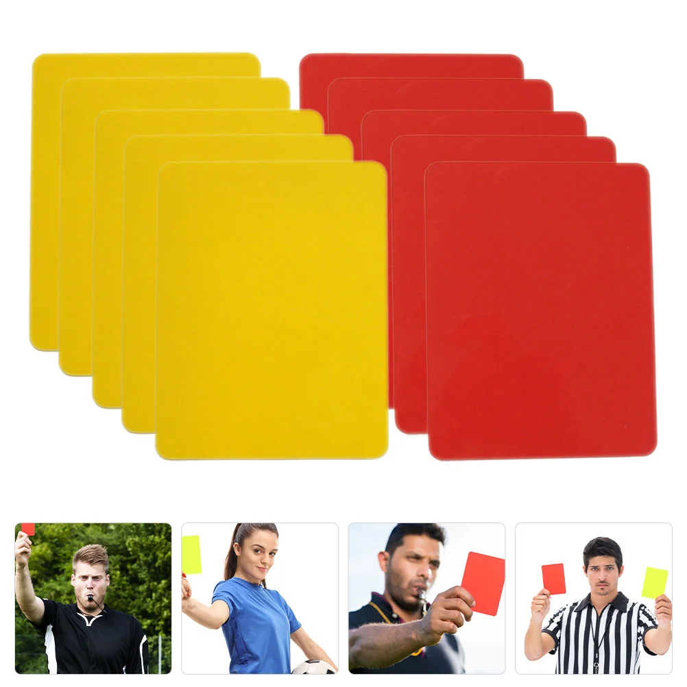 

10 Pcs Multi-function Soccer Cards Red Referee Practical Outfit Glossy Football Match Portable Pvc Pro Stuff