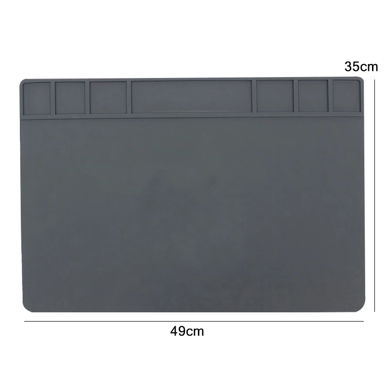 

490x350x5mm Heat Insulation Silicone Pad Heat-resistant Maintenance Platform For BGA Soldering Phone PC Repair Station Desk Mat