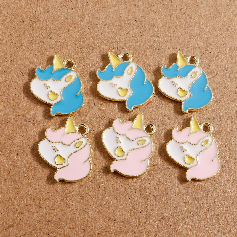 

10pcs 13x17mm Cartoon Animal Charms Alloy Enamel Horse Charms Pendants for Jewelry Making DIY Earrings Necklaces Crafts Supplies