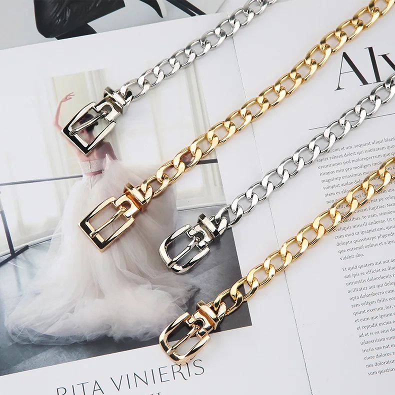 

Fashion Personality women Chain Belt punk rock Metal women Belt Chain Gold Silver Waist Chain Jeans Belt designer belt