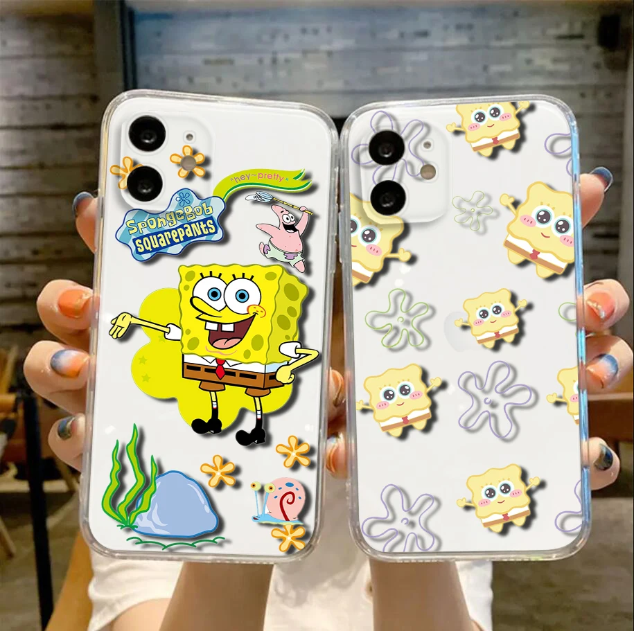 Мягкий чехол R1 Spongebob для Samsung S8 S9 S10 S10E S20 FE S21 Plus Ultra S30 Note 10 20 8 9 M33 M52 M53