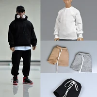16 scale male solider hoodie jacket sweater sportswear sweatpants short fashion long sleeves hip hop pullover for 12 model