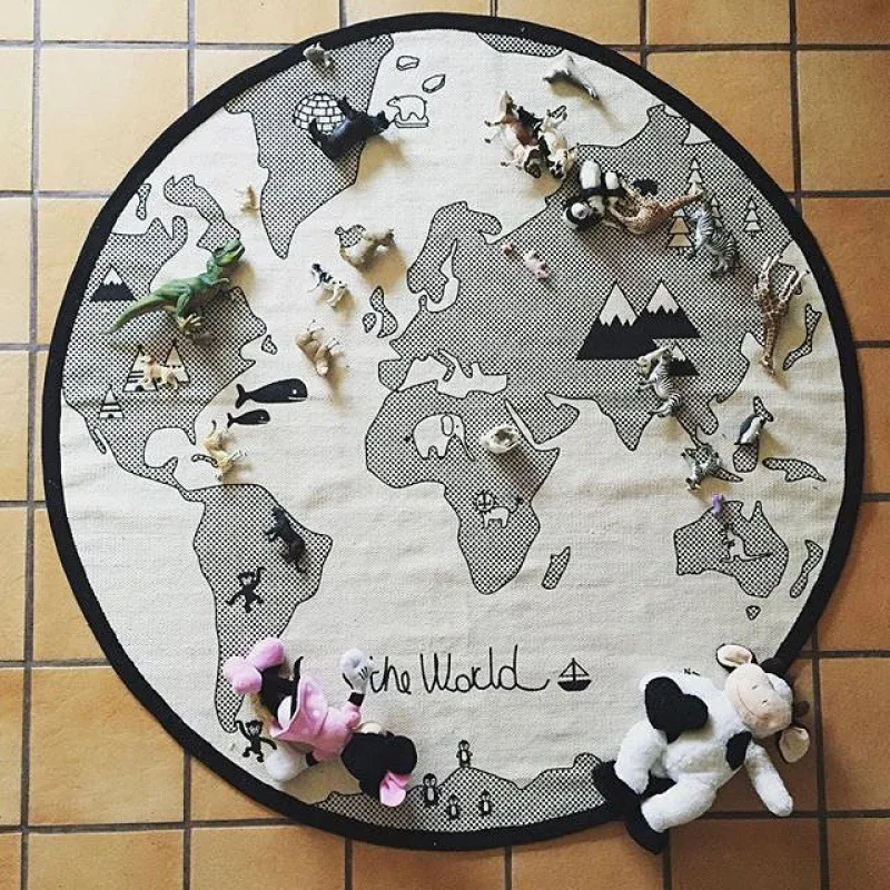 135 см Ins New World Map детское игровое одеяло напольный коврик детский для ползания