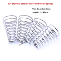 tower spring 304 stainless steel conical compression springs wire diameter 1mm taper pressure spring length 12 69mm