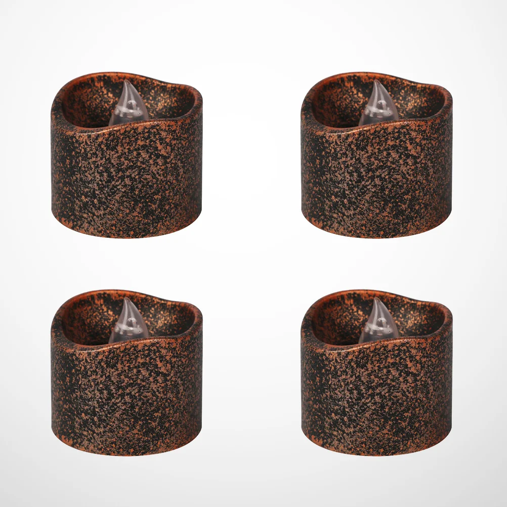 

4 Tea Ornament Tea Decorative Warm Flickering Tea Tea Decoration Tea Flameless