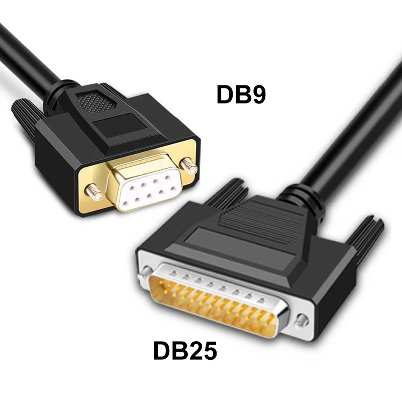 

DB25 RS232 9Pin to 25Pin Data Cable Connector DB9 Serial Port to Parallel Port Conec Cord Computer Connection Ticket Printer