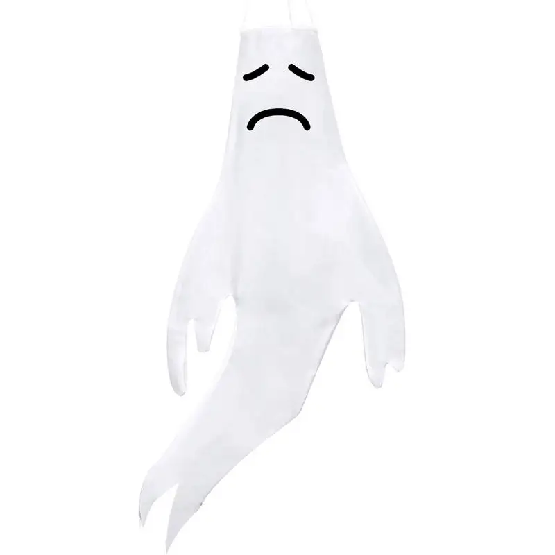 

Spooky Wind Socks Halloween Ghost Windsocks With Led Flag Wind Socks Outdoor Hang LED Light Up White Ghost Hang For Yard Patio