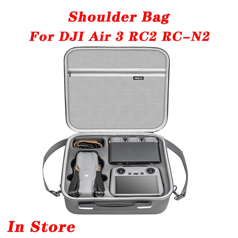 

STARTRC Shoulder Bag For DJI Air 3 Drone Accessories Storage Bag Portable Carrying Case PU Handbag for RC2 RC-N2 Shoulder Bag