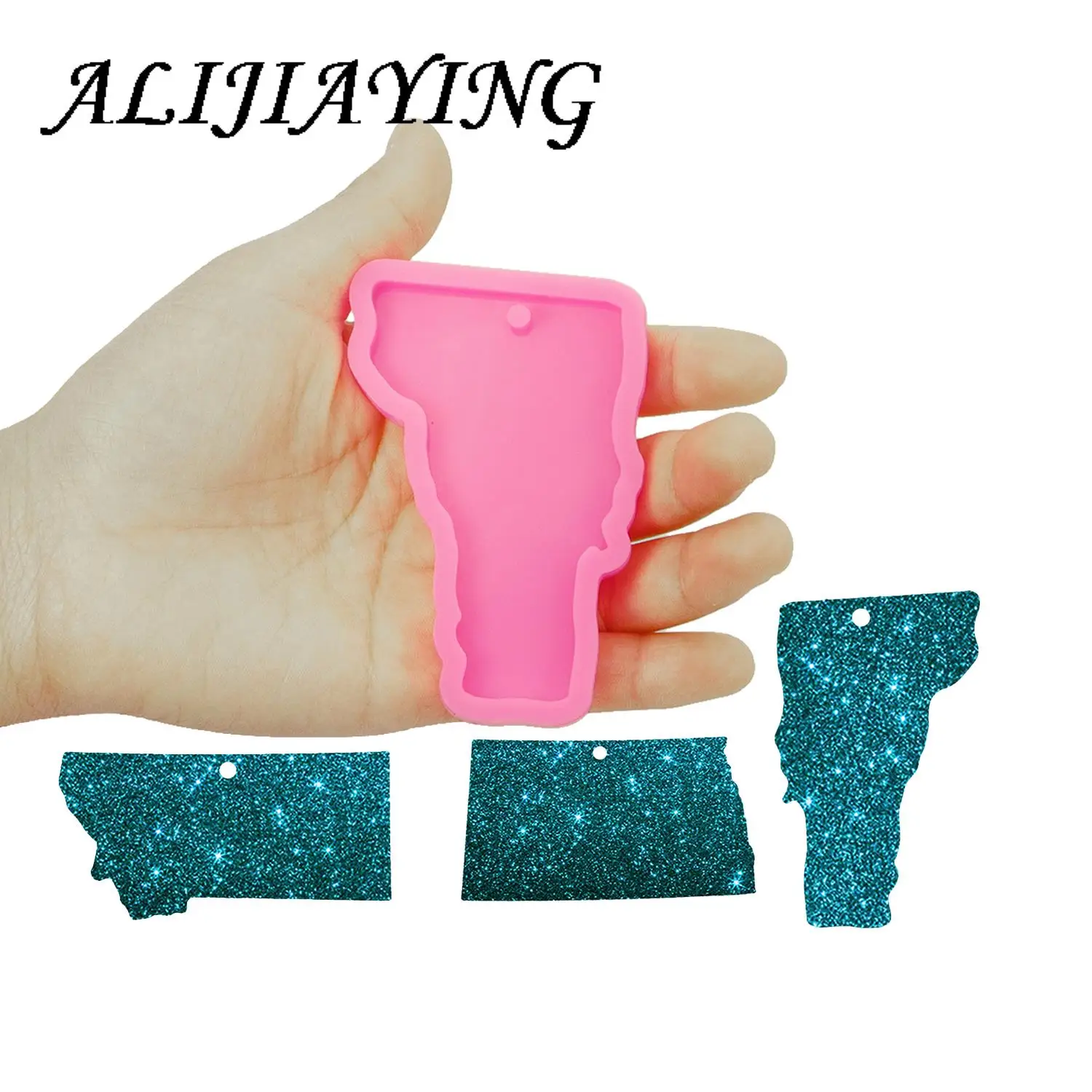 

Shiny Keychain Montana/Vermont/North Dakota USA State Silicone Mold for DIY Epoxy Resin Wholesale DY0206