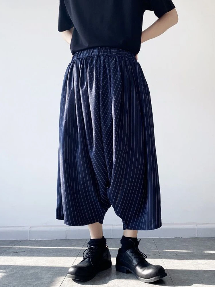 

ZCSMLL Striped Design Men's Pants Casual Wide Leg Korean Style 2022 New Fashionable Loose Trousers Solid Color Temperament 2337
