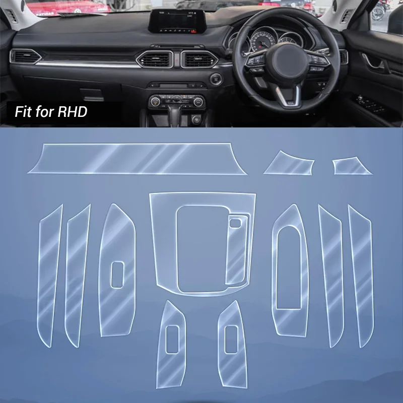 

Наклейки на покрытие салона автомобиля, яркая Защитная мембрана для салона автомобиля, защитная пленка из ТПУ для Mazda CX-5 CX5 2017-2020 2021 2022 KF