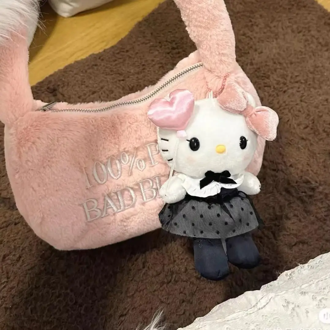 Плюшевый брелок Hello Kitty натуральное черное платье Miniso серия KT Cat плюшевые