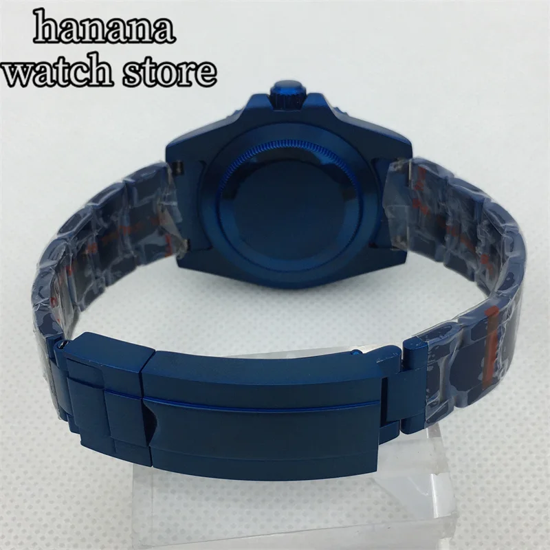 Браслет BLIGER чехол 40 мм 120 дюйма с синим покрытием для NH35 NH36 NH34 ETA2824 PT5000 Miyota9015