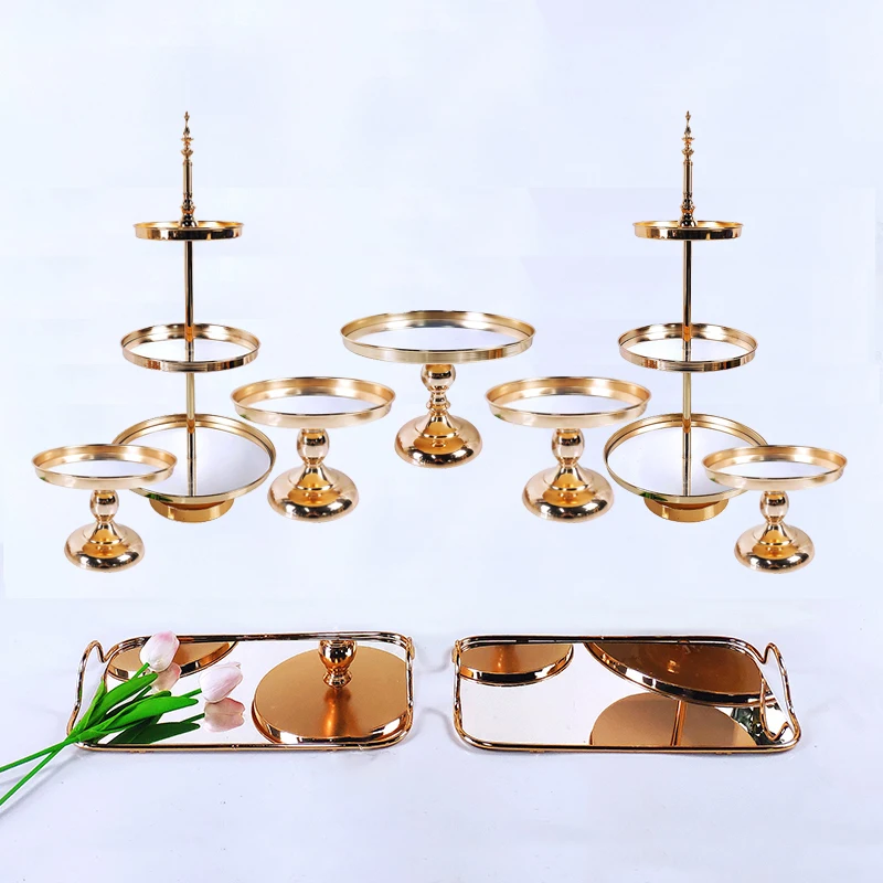 

NEW 6-10pcs gold cupcake wedding cake stand barware decorating cooking cake tools bakeware set party dinnerware
