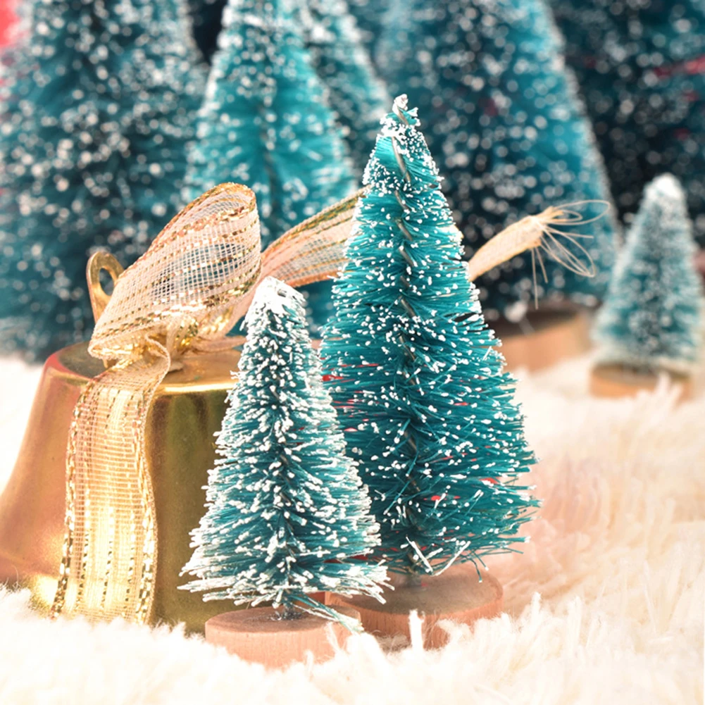 10 шт. мини-сизалевые снежные морозные рождественские елки зимние украшения