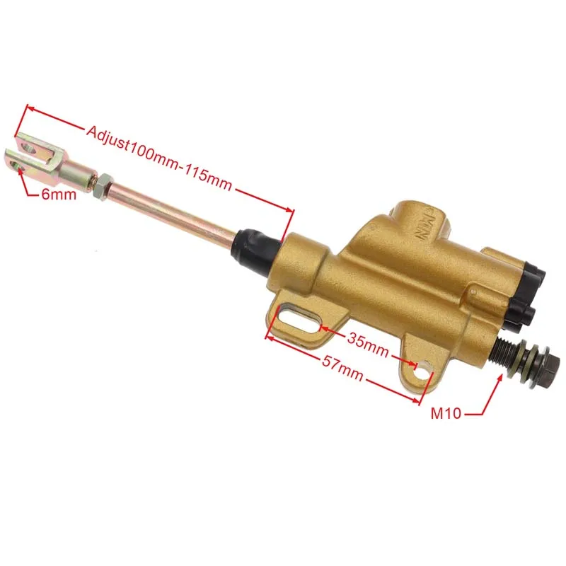 

M10 10Mm Foot Rear Master Cylinder Hydraulic Brake Pump for 50Cc 70Cc 90Cc 110Cc 125Cc 150Cc 200Cc 250Cc Pit Bikes Atv