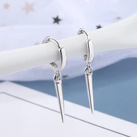 new fashion simple hoop earrings bohemia tiny huggies with small cone pendants minimal dangle earring piercing hoops accessory