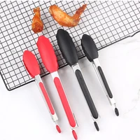 912 inch silicone food tongs bbq bread steak stainless steel clip kitchen cooking tongs with built in lock kitchen supplies