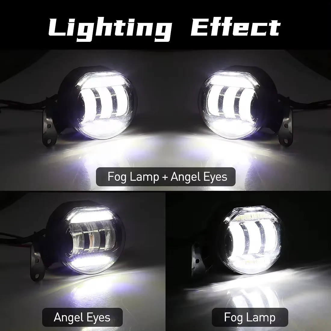 Фото Противотуманная фара для BMW E46 E60 E61 2003-2008 с LED Angel Eyes, линзой и галогеном, аксессуар для переднего бампера №4