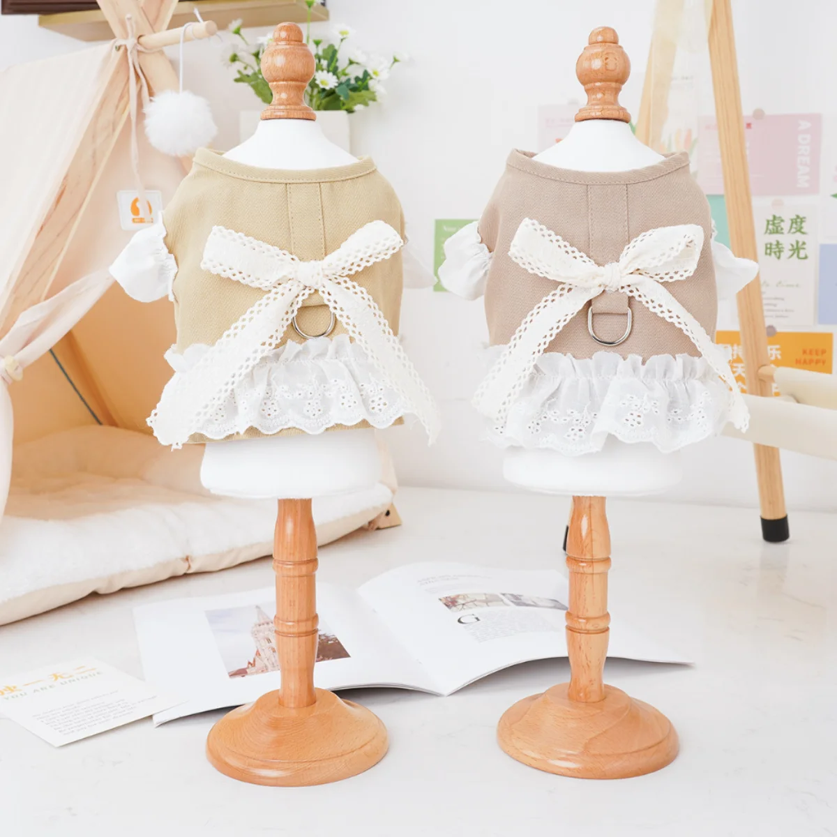 

Summer Pet Bow Vest Dog Clothes Anti-hair Loss Cat Cat Clothes Traction Chest Back Small Dog Dog Clothes Vest Supplies