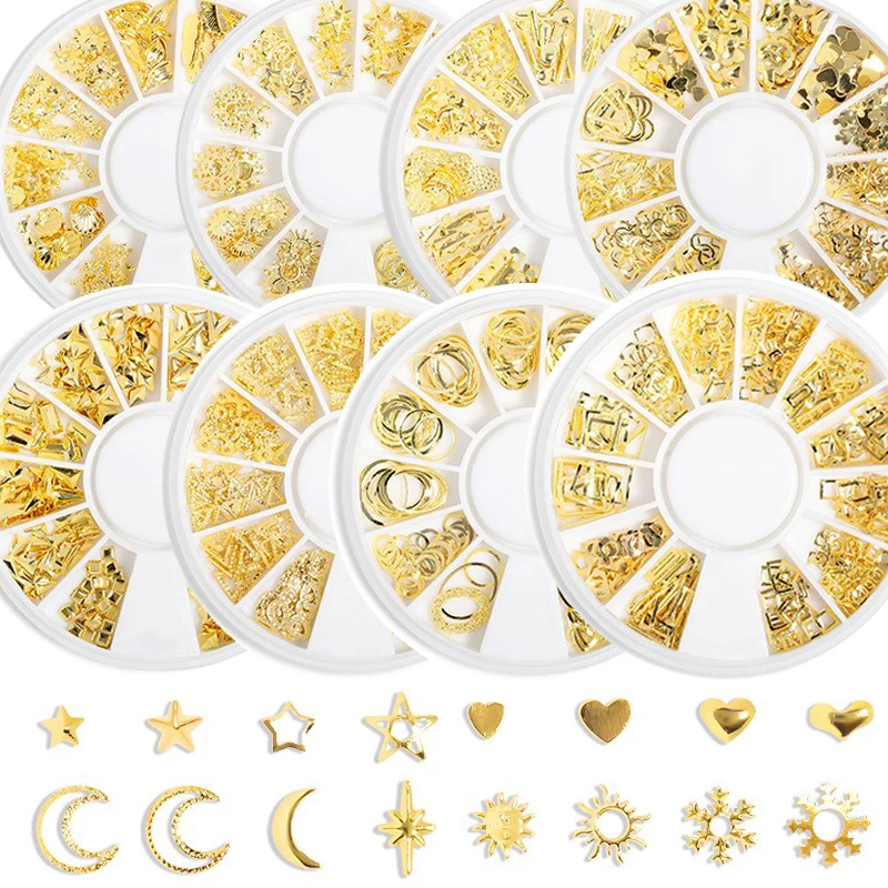 

Заклепки Moon Stars для дизайна ногтей, гвоздики, многофункциональные наклейки «сделай сам», подвески для маникюра, УФ-гель, 3D украшения для ногт...