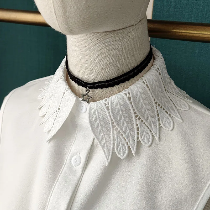 

White Fake Collar for Women Lapel Blouse False Collars Removable Half Shirt Sweater Neckwear Detachable Collar Ties Accessories