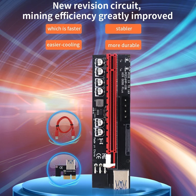 5 упаковок Riser Premium New Ver 009S Plusgold Edition светодиодный удлинитель карт GPU адаптер для