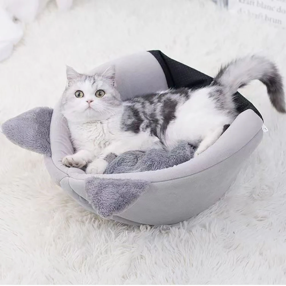 Удобное вельветовое кошачье гнездо для глубокого сна зимняя теплая кошачья