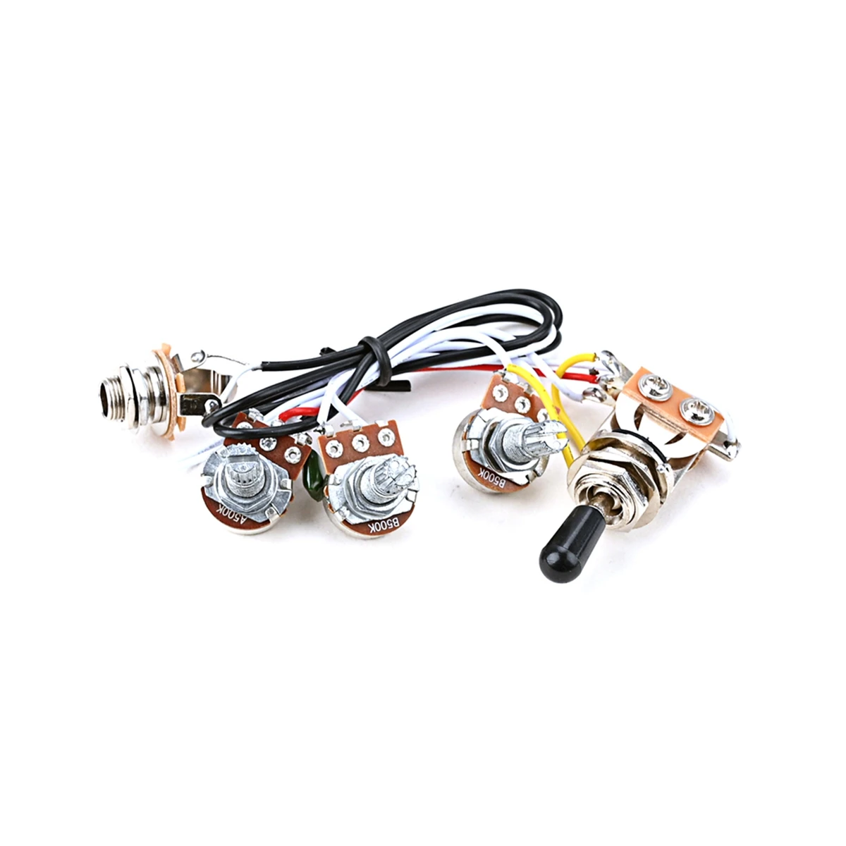 

Electric Guitar Wiring Harness Kit 3 Way Toggle Switch 2 Volume 1 Tone Jack 6.35mm Output for LP Electric Guitar