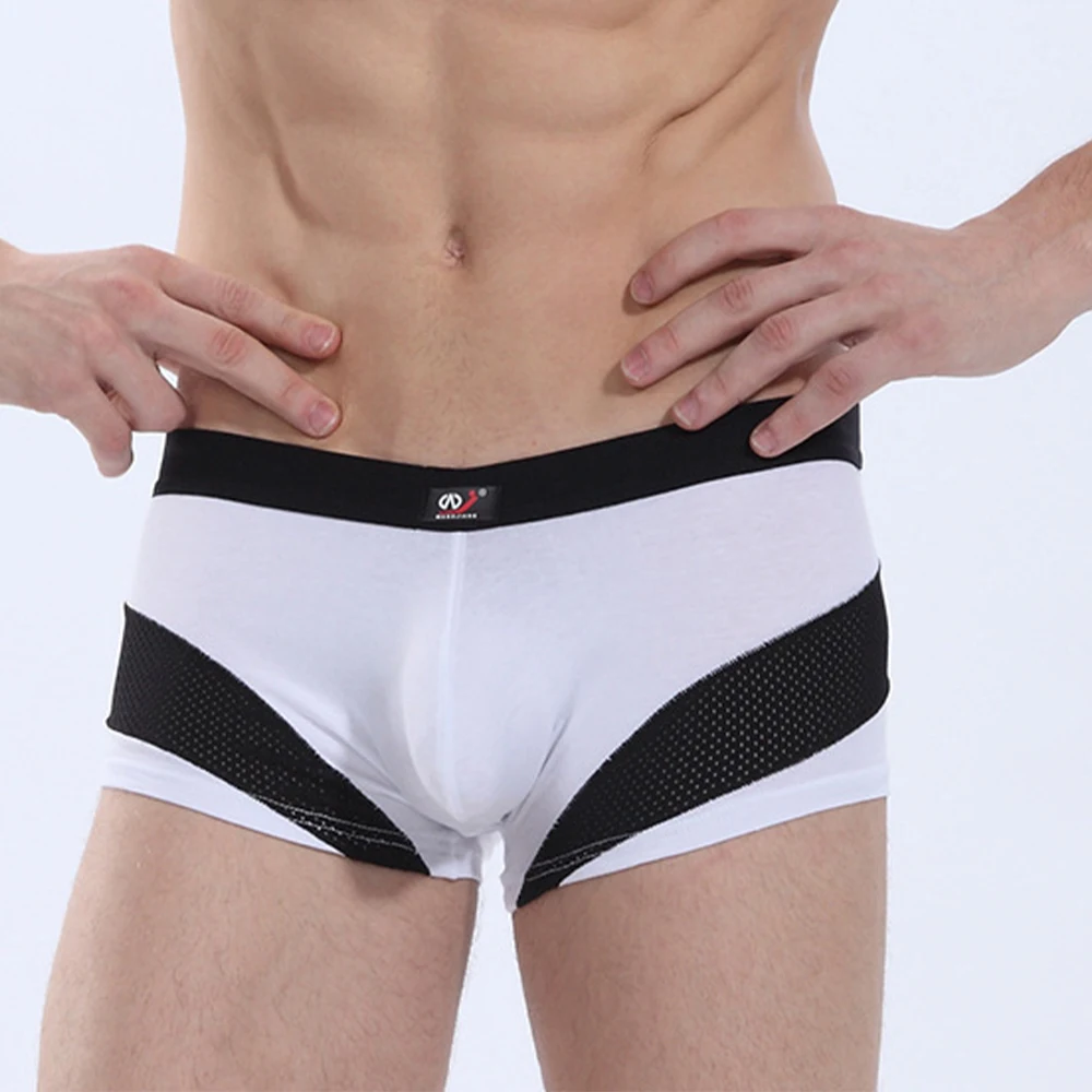 

Men's Boxer Shorts Mesh Hollow Panties Stretch Pouch Boxers Trunks Lingerie Underwear Calzoncillo Hombre Mens Swim Shorts