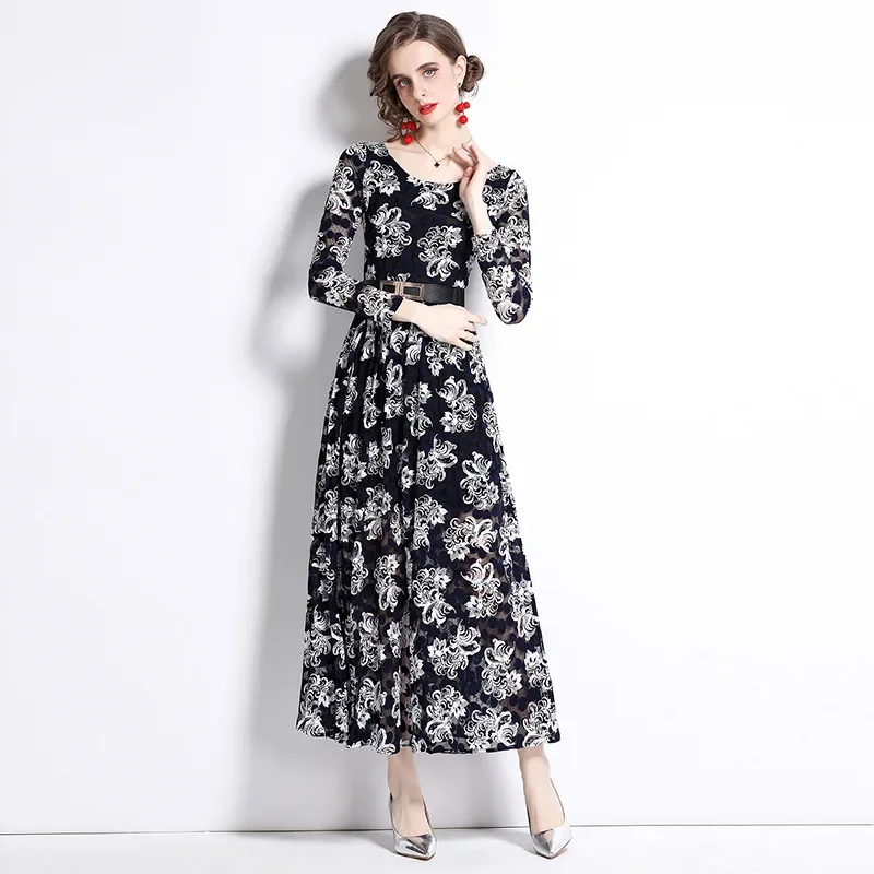 Новое поступление женское длинное платье в европейском стиле модная кружевная