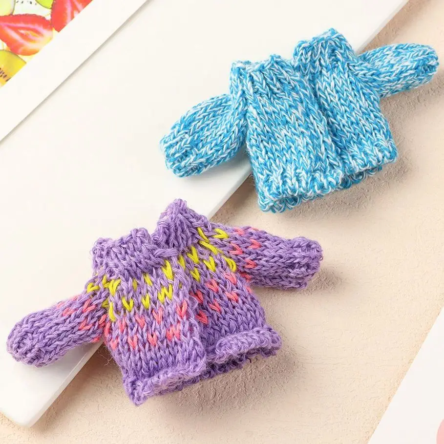 

Doll Handmade Doll Mini Knitted Sweater Fashion Doll Cardigans For OB11 Dolls Accessories Tops Casual Wear Clothes for 1/11 1/12