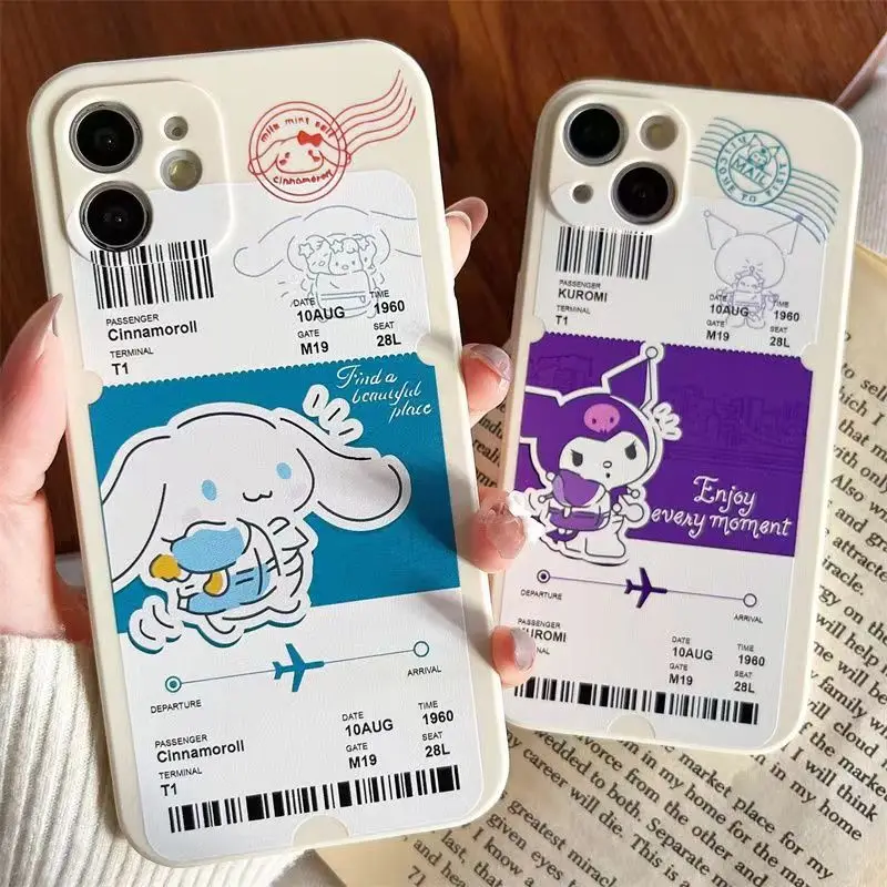 

Sanrio аниме Hello Kitty Kuromi Cinnamoroll понравико милый чехол для телефона Iphone 14/13/12/11Promax противоударный мягкий чехол подарок для девочки игрушки