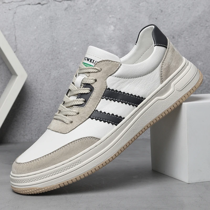 

Handmade Men Shoes Italian Casual White Sneakers Men High Quality Loafers Luxury Brand Black Men's Skate Shoes All-Match Fashion