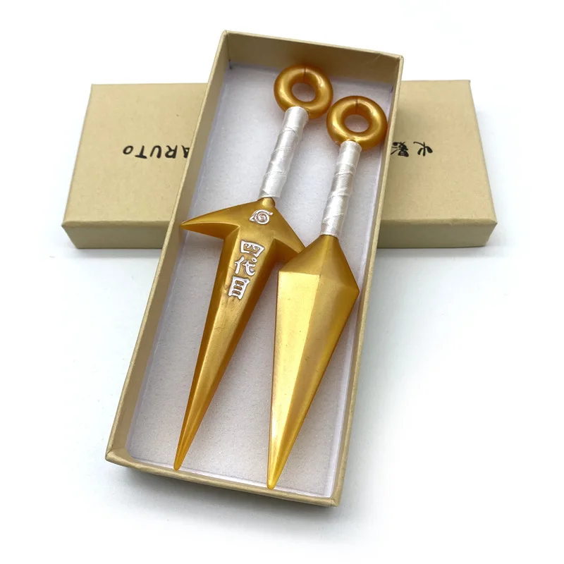 Аниме Наруто модель золотого шурикена кунаи игрушки фигурки ниндзя реквизит для