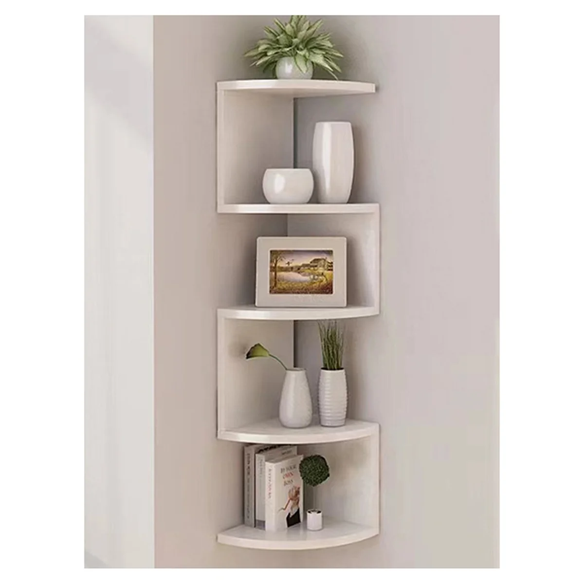 5-этажная угловая полка плавающая настенная книжная семейная кухня для хранения