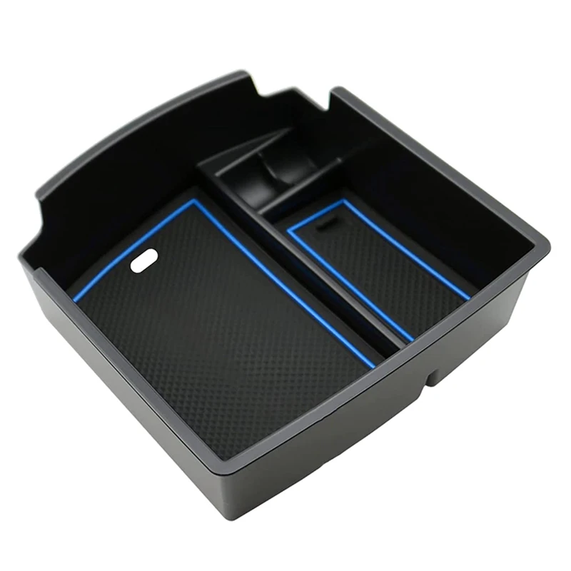 

Car Central Console Armrest Storage Box Holder Interior Organizer Glove Tray For Hyundai Kona 2018-2022 Blue