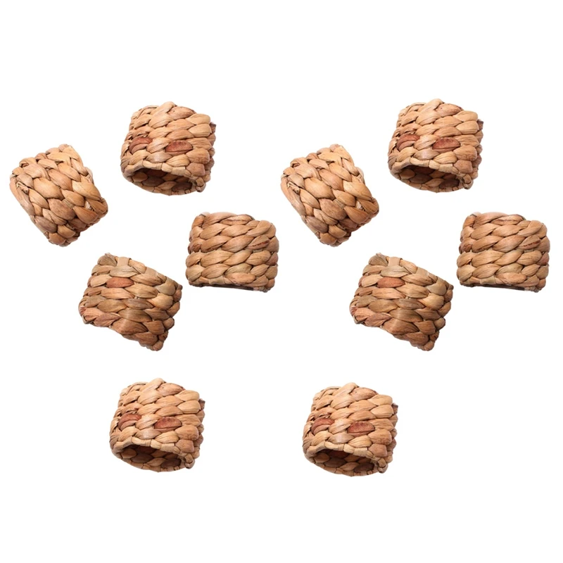 

10 шт. тканые кольца для салфеток, натуральный рустикальный держатель кольца для салфеток ручной работы, плетеный ранний столовый дом