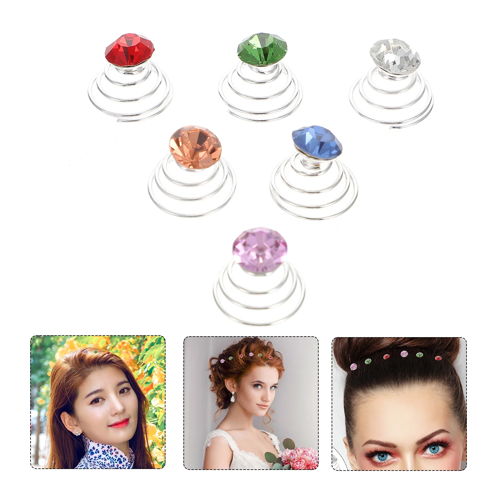 

60 Pcs Bridal Spiral Clips Hair Rhinestone Wedding Women Accessories Bride Headpieces Pearl Iron Crystal Hairpins