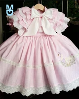 new baby girl summer duck embroidery pink turkish vintage ball gown princess dress for easter eid birthday party