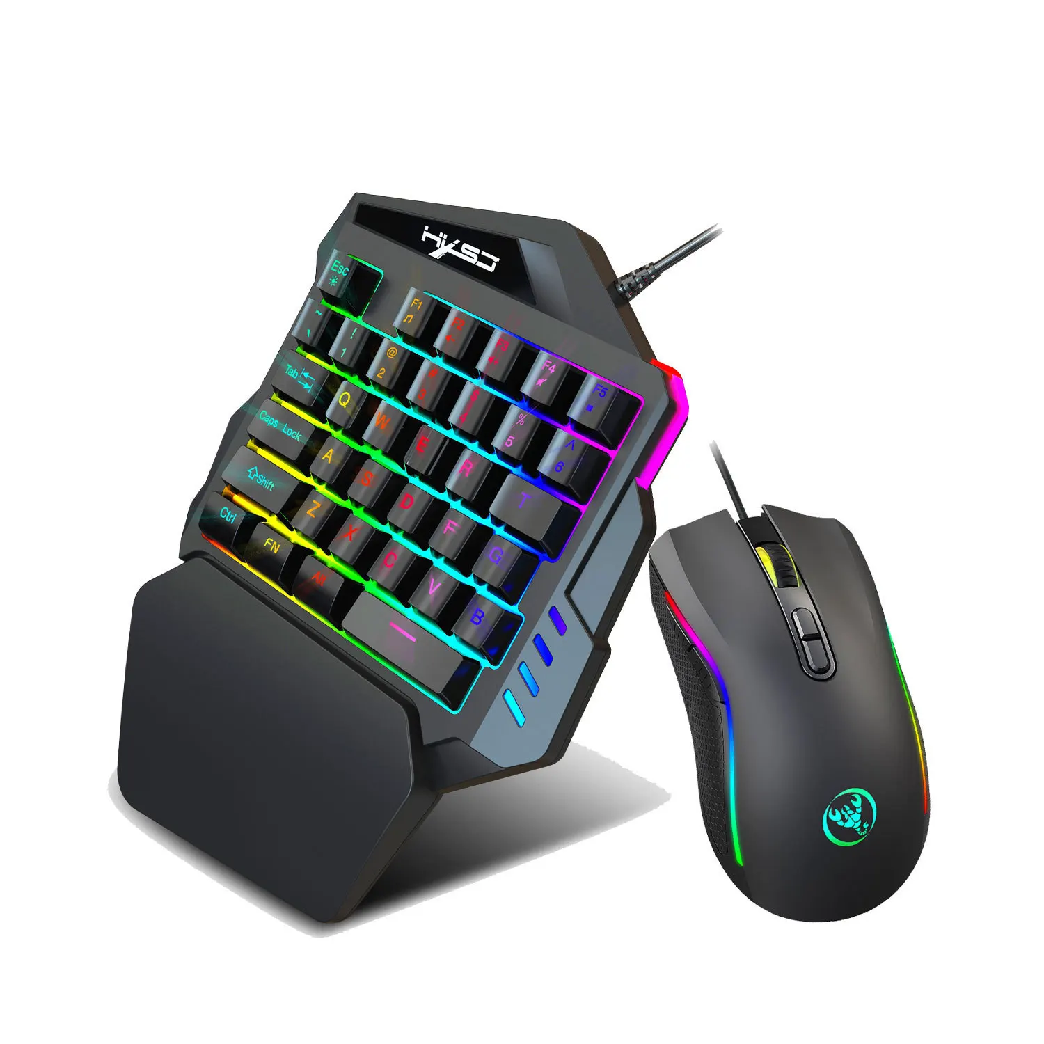 

V100 One-Handed Keyboard Left-Hand Set Compact Mini Portable Phone Throne with PlayerUnknown's Battlegrounds Keyboard