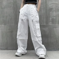 streetwear white wide leg women pants casual loose high waist baggy pants harajuku hip pop sweatpants pantalon cargo femme