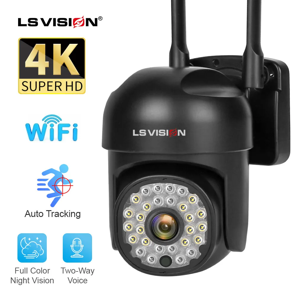 

Камера видеонаблюдения LS VISION, 4K, 8 Мп, PTZ, IP66