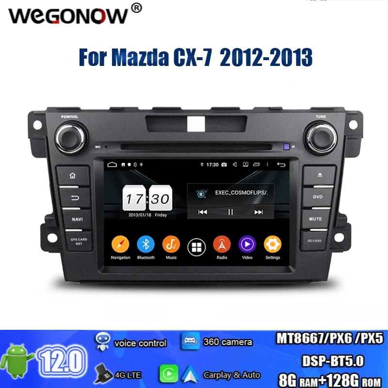 

TDA7851 Android 12.0 8GB+128GB 8core Car DVD Player GPS Map RDS Radio wifi 4G LTE Bluetooth5.0 For Mazda CX-7 CX7 CX 7 2012 2013