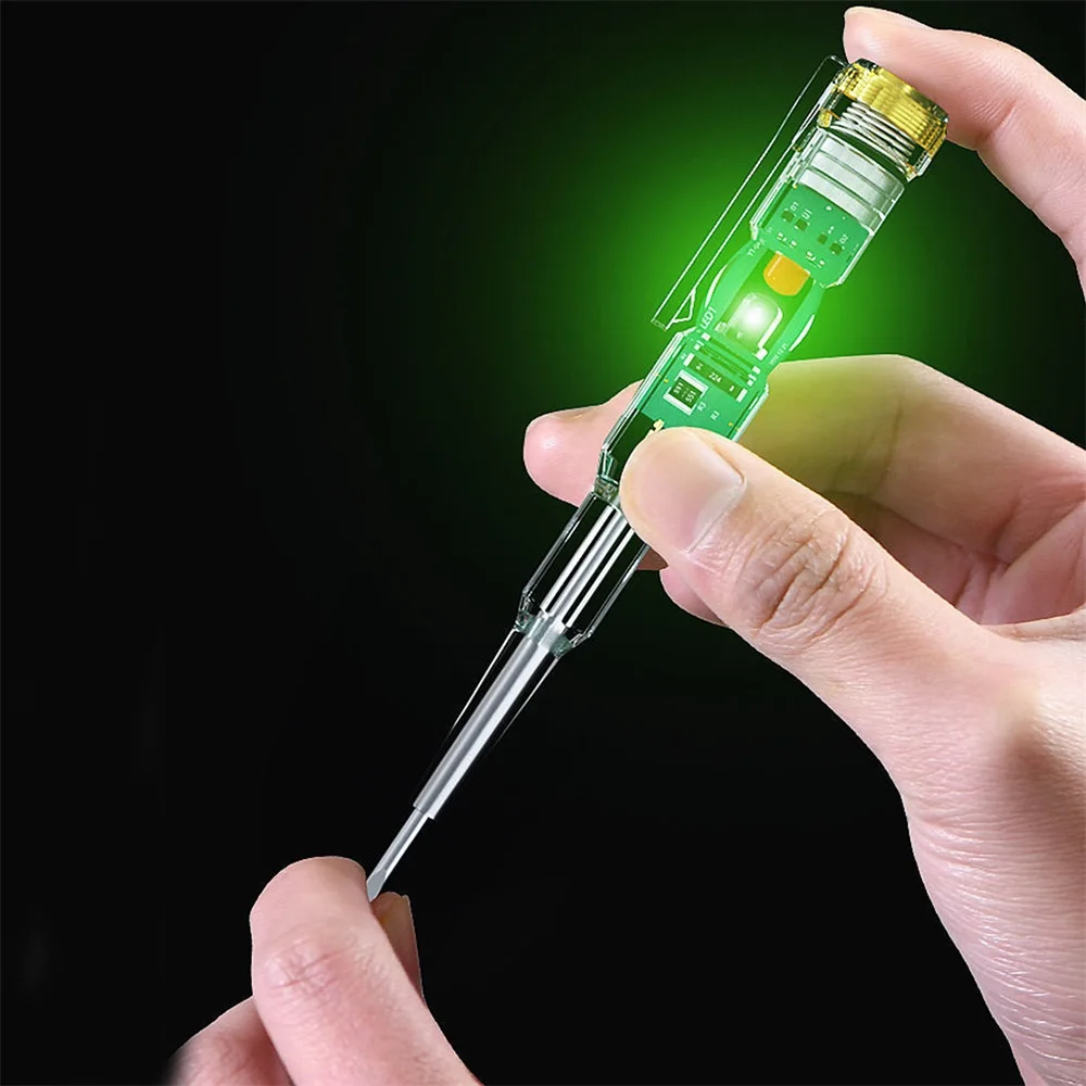 מושרה חשמלי Tester עט מברג בדיקה אור מתח Tester גלאי AC/DC 70-250V מבחן עט חשמלי קו גלאי