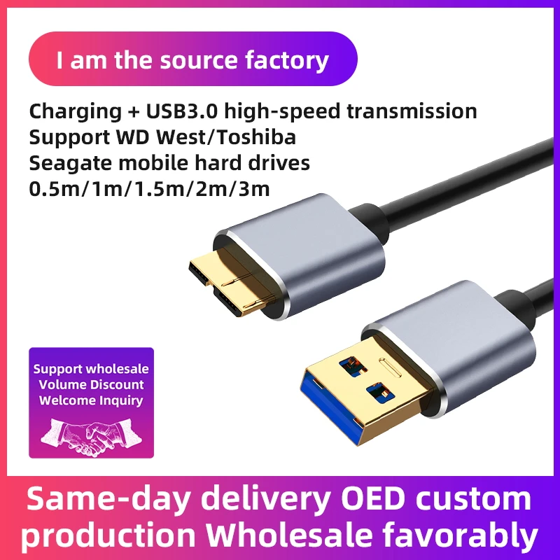 

Micro B USB C 3.0 Cable Type-C to USB 3.0 Micro B Cable Connector 5Gbps External Hard Drive Disk Cable for Hard Drive Computer